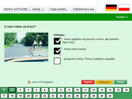 Fragebogen auf Polnisch (www.my-Führerschein.de)