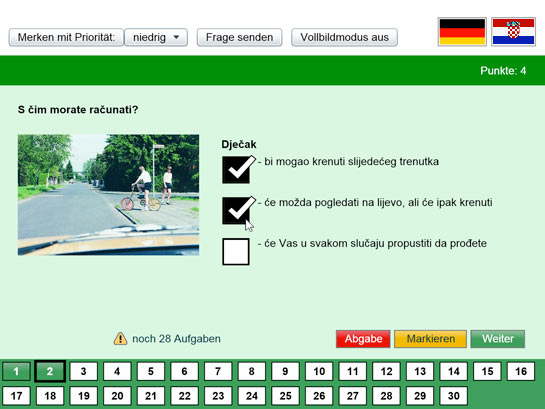 Fragebogen auf Kroatisch (www.my-Führerschein.de)